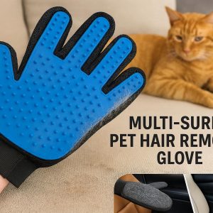 16 Multi Surface Pet Hair Remover Glove for Pets Furniture and Car Interiors